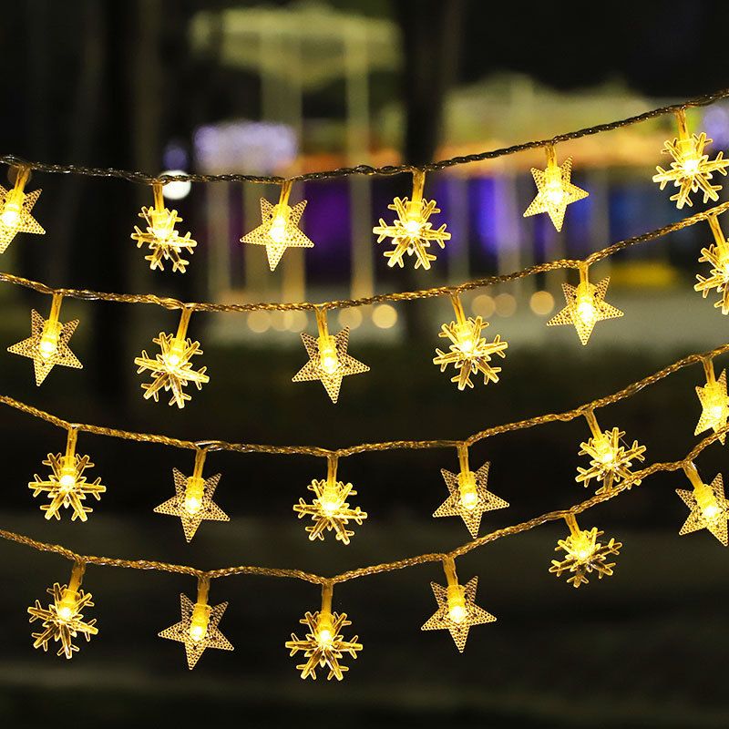 Transgraniczny sznur baterii pentagramowych, gwiazda, wesele, festiwal, atmosfera, rozgwieżdżone niebo, świąteczne dekoracje świetlne, hurt_voghion.com