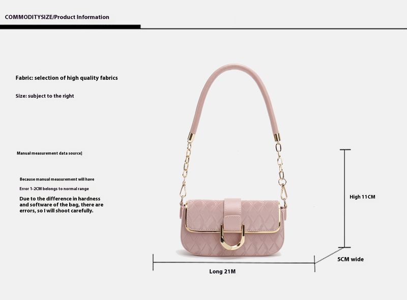 Office Worker White-collar Temperament Shoulder Bag New High-end Diamond Grid Chain Armpit Bag Simple And Stylish Small Square Bag For Women_voghion.com