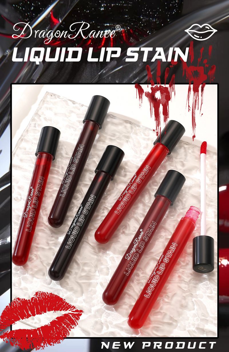 Halloween Lip Glaze & Lip Stain - Shiny, Hydrating Lip Color, Blood Plasma-Like Lipstick, Vampire-Themed Lip Makeup_voghion.com