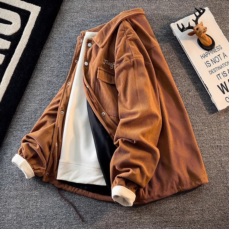 Premium-Arbeitsjacke für Herren – Locker geschnittener, vielseitiger Frühlings- und Herbstmantel in Schwarz, Braun und Apricot_voghion.com