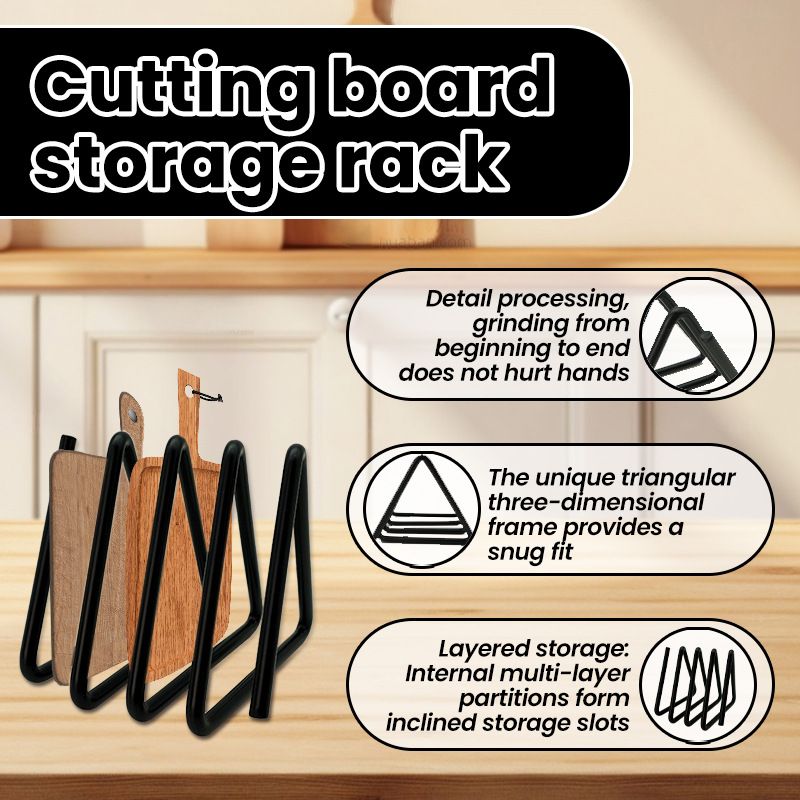 New Home Kitchen Supplies Metal Cutting Board Storage Rack Modern Simple Household Organizer_voghion.com