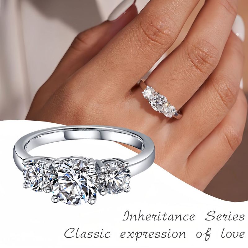 Anello impilabile Lives Three Worlds Diamond da 1 carato per donna, semplice, alla moda, versatile e di alta qualità._voghion.com