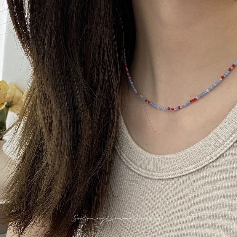 Xiaomi Beads Colorful Heart Necklace For Women Summer High-end Design Sense Niche Accessories Forest Style Crystal_voghion.com