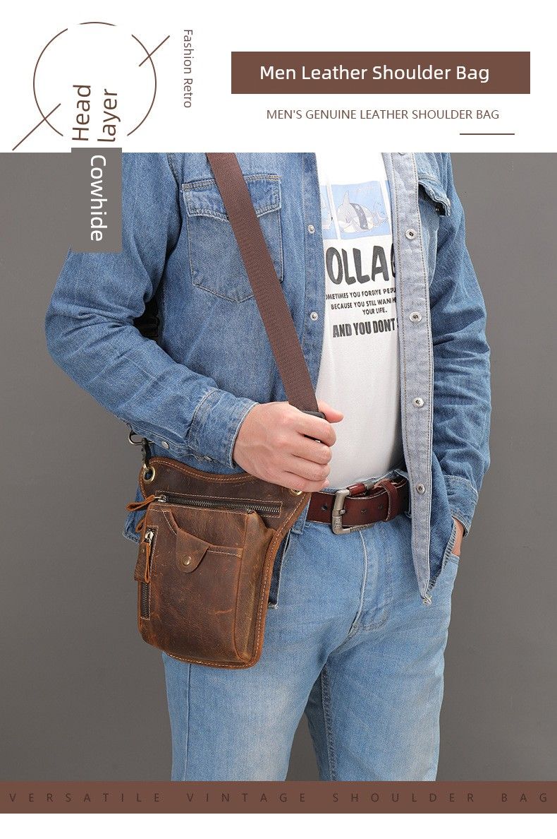 MVA New Arrival Outdoor Sports First Layer Cowhide Leg Bag_voghion.com