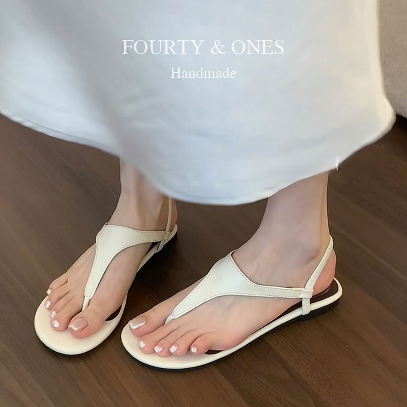 Versione Lancui ~ Sandali infradito da spiaggia con punta piatta in stile francese per le donne 2025, nuovi e comodi_voghion.com