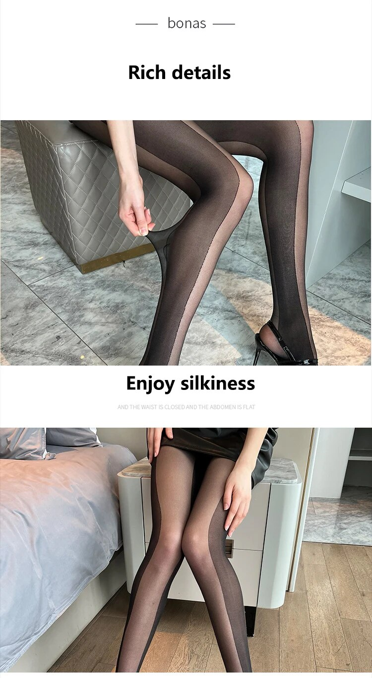 La primavera e l'estate delle donne nuove ultra-sottili giunture di seta nera gambe lunghe collant Lolita collant calze Lingerie_voghion.com
