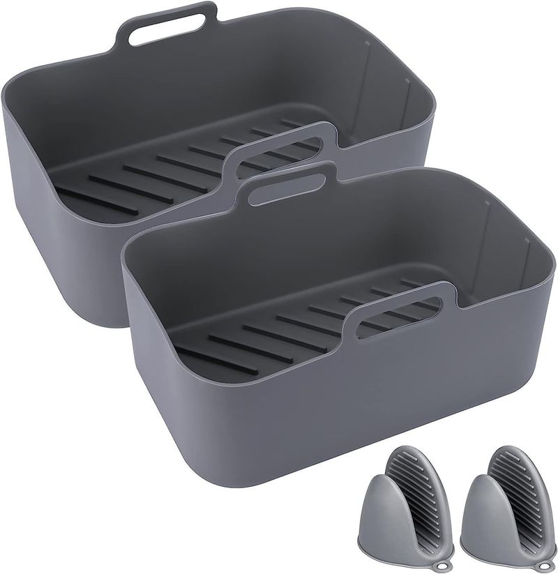 Home Furniture New Air Fryer Silicone Grill Tray Multi Function Silicone Mat Instant Pot Accessories Set_voghion.com