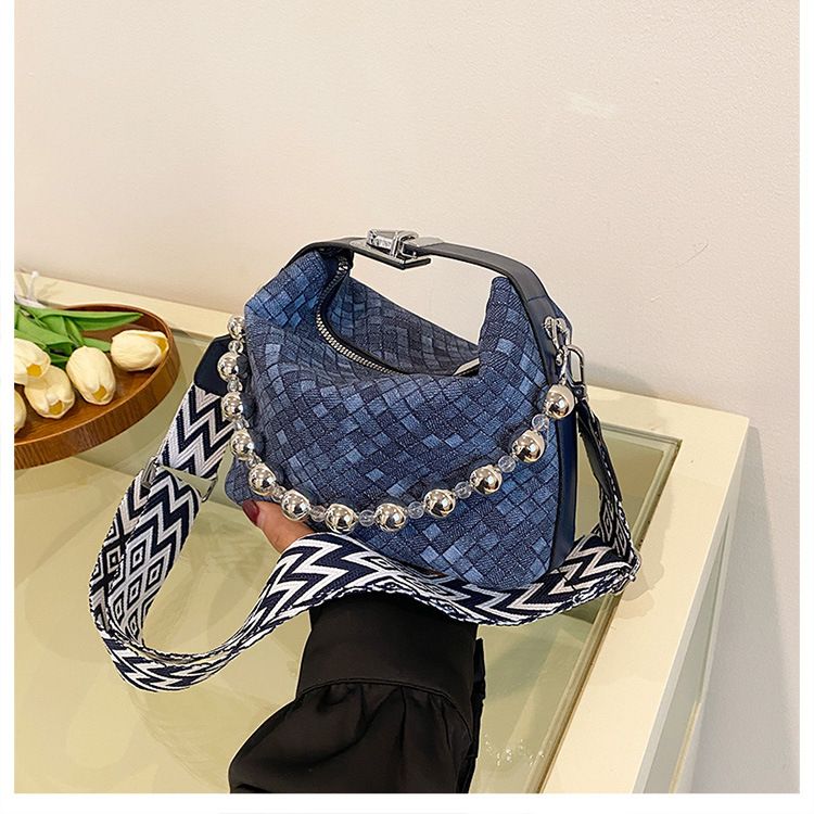 Nuova borsa a secchiello con perline in tessuto in stile cinese per le donne 2024 Nuova borsa a tracolla con catena e piccola borsa_voghion.com