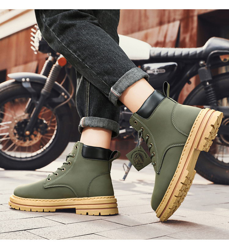 Botas Martin populares masculinas tamanho extra grande 48 botas masculinas estilo retrô britânico botas de trabalho de cano alto botas de couro_voghion.com