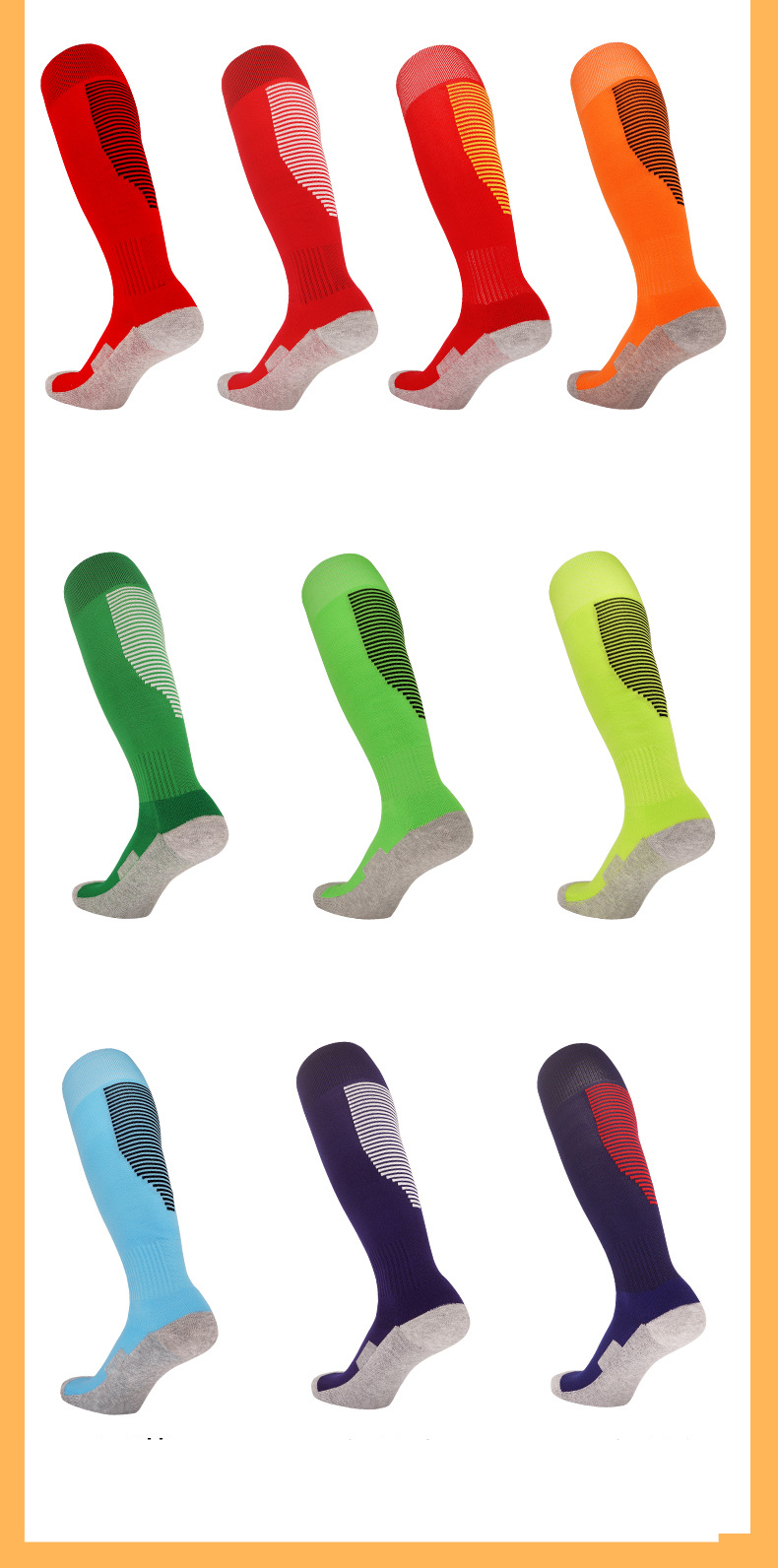Calzini da calcio professionali per uomo, calzini lunghi antiscivolo per bambini, fondo in asciugamano da allenamento, calzini sportivi antiscivolo per uomo_voghion.com
