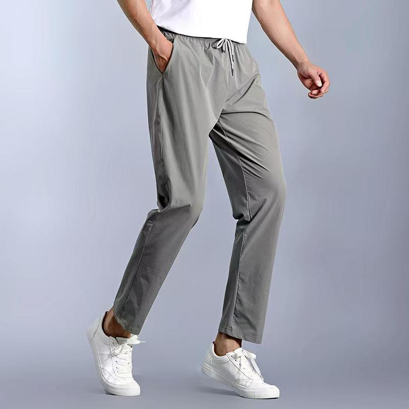 Sports pants, versatile casual cropped pants, running and fitness men's pants, loose ankle pants_voghion.com