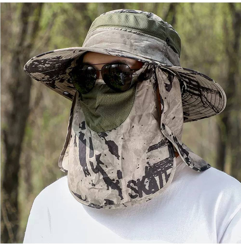 Zonnehoed Heren Vissen Zonnemasker Zomer Vissershoed UV Zonnehoed Buiten Strohoed Zonnehoed_voghion.com