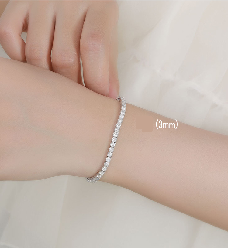 Tennisarmband für Damen und Herren mit verstecktem Verschluss, 925er Sterlingsilber, elegant und minimalistisch, Moissanit im Vollschliff, trendiges und luxuriöses Geschenk_voghion.com