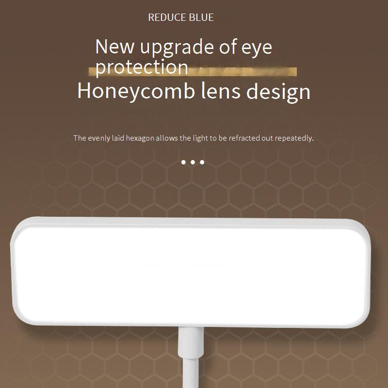 Luminária de mesa LED ajustável com clipe, 3 níveis de brilho e proteção para os olhos, luz de leitura portátil para estudo, quarto, escritório_voghion.com