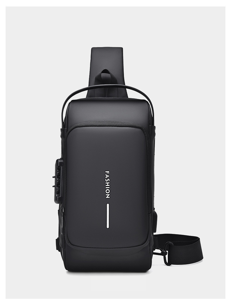 Men's Lightweight Crossbody Sling Bag - Waterproof Nylon Chest Bag For Travel, Gym & Daily Use, Large Capacity With Adjustable Strap_voghion.com