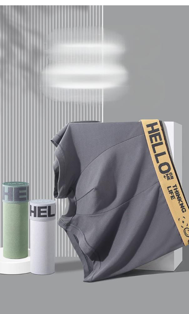 Lot de 4 boxers respirants à séchage rapide, confortables et adaptés à un usage quotidien et sportif (noir, vert, jaune, gris)_voghion.com