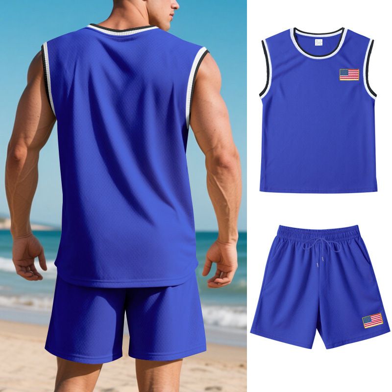 Männerkleeder Summer Nei Männer Sportanzug Basketballanzug Atmungsaktiv_voghion.com