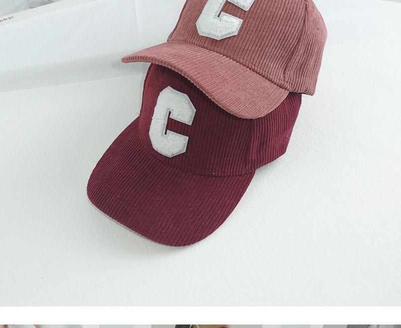 Klassische Cord-Baseballkappe – Unisex-Dad-Cap mit gesticktem „C“, sportlicher Retro-Stil für Damen und Herren_voghion.com