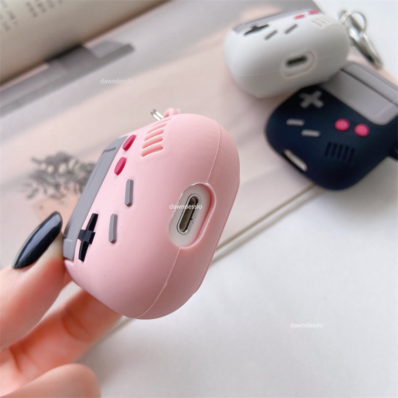 Per AirPods Pro 1 2 Custodia per auricolari da gioco retrò alla moda per Airpods Pro 1 2 Custodia per cuffie in silicone Gameboy 3D carina con portachiavi_voghion.com
