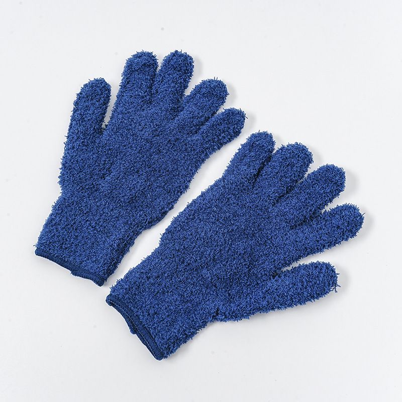 Microfiber Dust Removal Coral Fleece Car Wash Cleaning Solid Color Five-Finger Household Absorbent Hair Drying Gloves_voghion.com