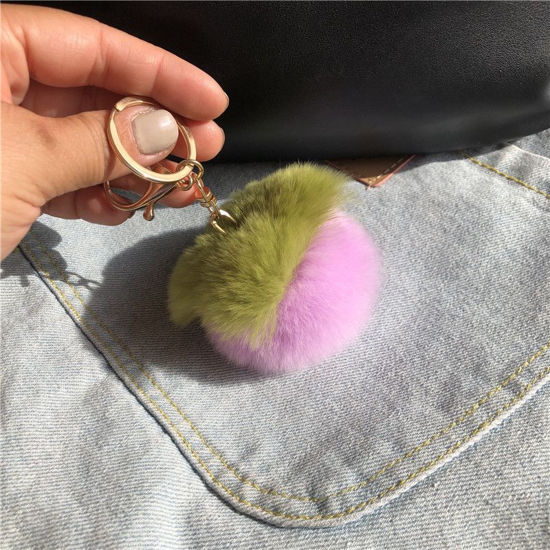 Mini ins Real Rex Rabbit Hair Mini Persimmon Portachiavi per auto Ciondolo Carino Peluche Palla Palla Borsa Decorazione appesa_voghion.com