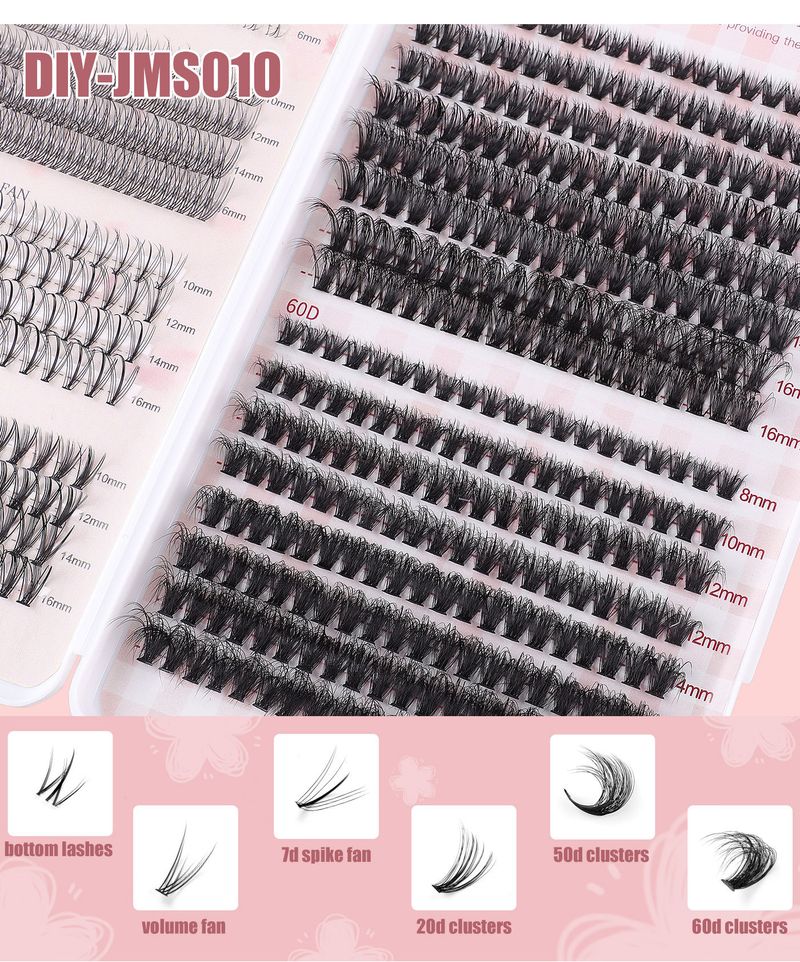 False Eyelashes Eyelash Book DIY Single Cluster False Eyelashes Natural Fluffy Thick 30D40D Segmented Eyelash Book Set_voghion.com