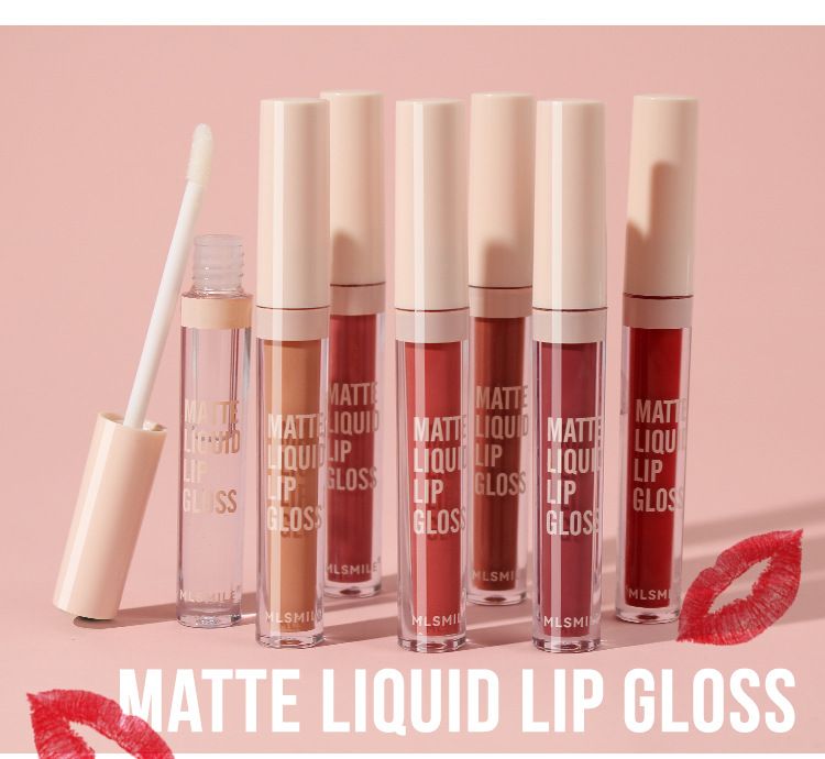 MLSMILE Matte Non Stick Lip Glaze Waterproof Non Fading Liquid Lipstick Water Light Moisturizing Lip Plumping Lip Gloss_voghion.com