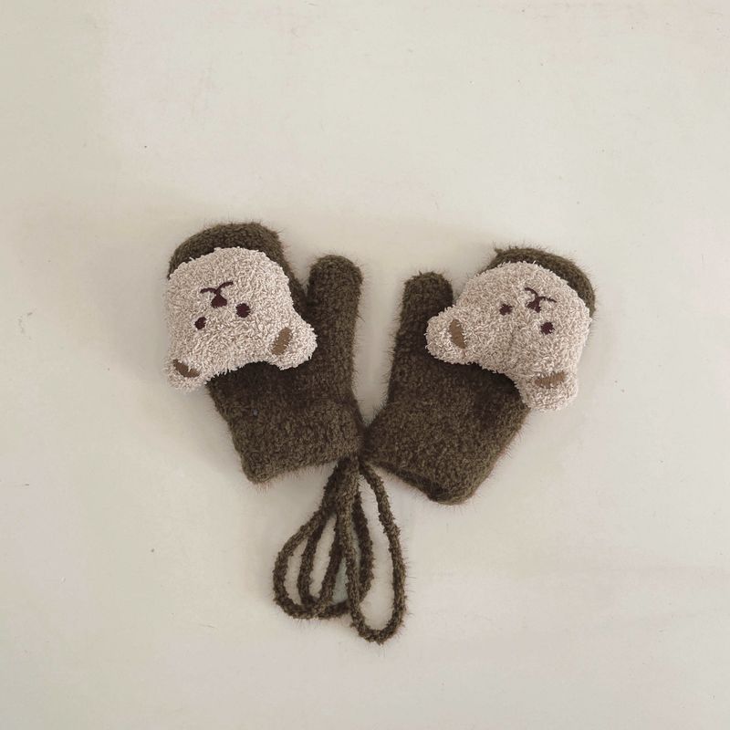 Guanti per bambini Winter ins Cubs per ragazzi e ragazze in pile spesso caldo guanti con collo appeso guanti per bambini_voghion.com