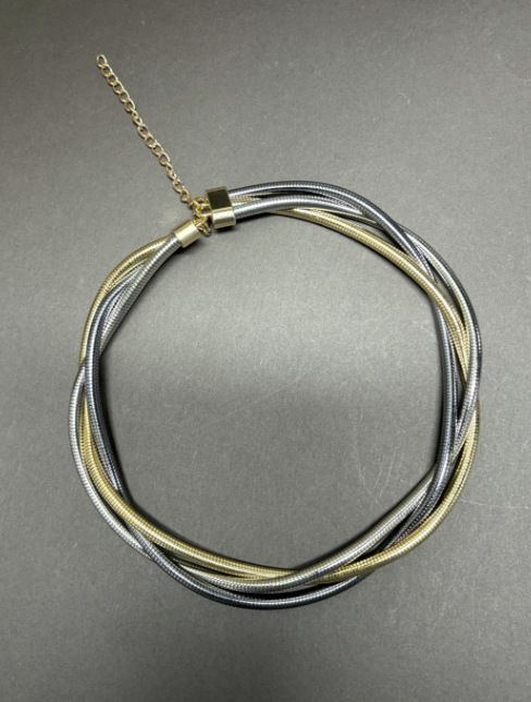Collier minimaliste en os de serpent – Collier ras du cou élégant en métal superposé en forme de U pour femme, couleurs or/argent/mixtes_voghion.com
