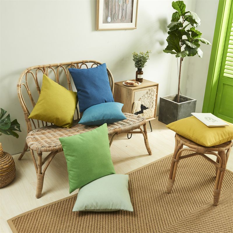 Waterproof Cushion Cover Outdoor Solid Color Pillowcase Soft Polyster Pillow Cover For Couch Sofa Living Room_voghion.com