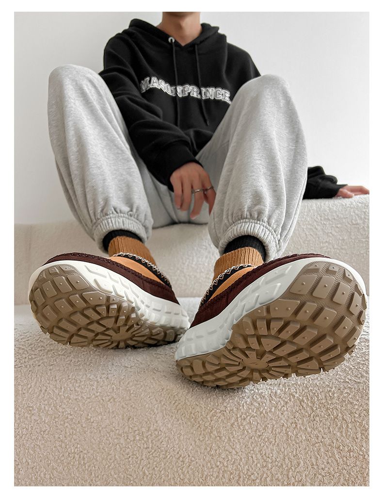 Winter-Schneestiefel für Herren und Damen mit Fleecefutter, verdickter, rutschfester Gummisohle, wasserdichtem Wildleder, ethnischem Stil, bequem und warm_voghion.com