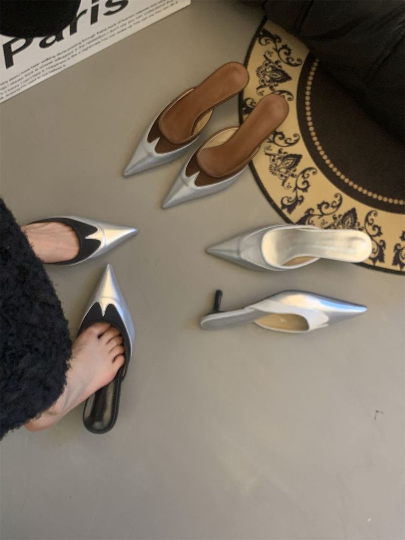 Scarpe pigre MÜ Ller con blocchi di colore 2025, nuove pantofole Baotou fresche da donna, design snellente primaverile, versatili per_voghion.com