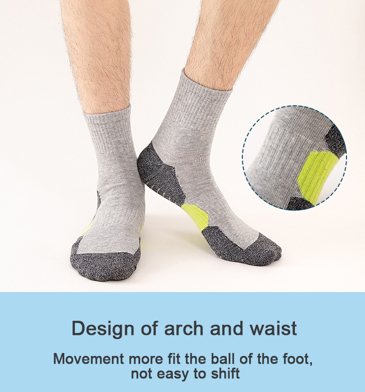 Sports Sweat Absorbing And Breathable Outdoor Hiking Deodorant Running Socks, Men's Medium Length Socks_voghion.com