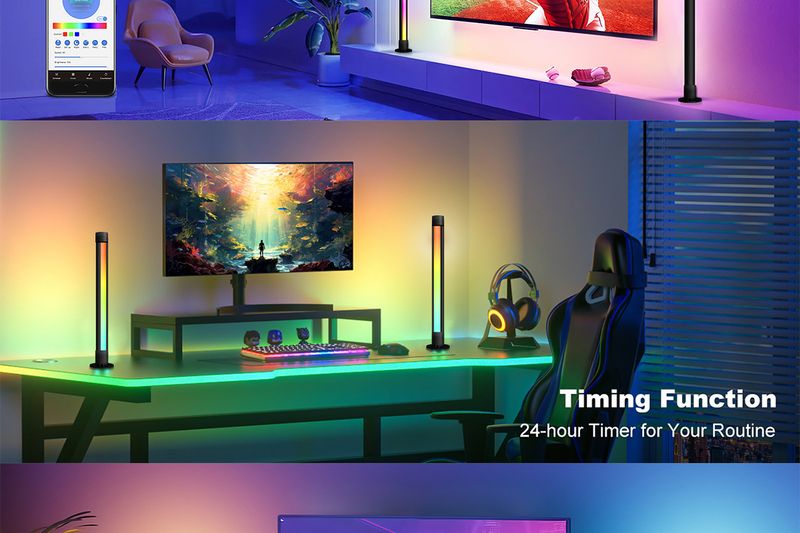 LED svjetiljka za snimanje glazbe, Bluetooth atmosferska svjetiljka, stolna svjetiljka u boji fantazije, grafiti stolna noćna svjetiljka, atmosferska svjetiljka_voghion.com