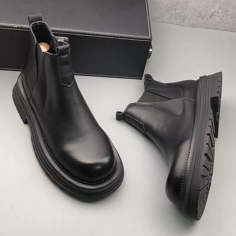 Ghete de piele cu vârf înalt pentru bărbați, toamnă-iarnă, noi, cizme Martin, stil britanic, tendință retro, cizme cowboy pentru bărbați, cizme Martin retro_voghion.com