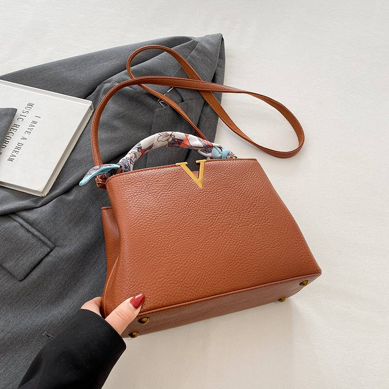 Borsa a mano alla moda da donna, monospalla, a tracolla, per lavoro, con sciarpa_voghion.com