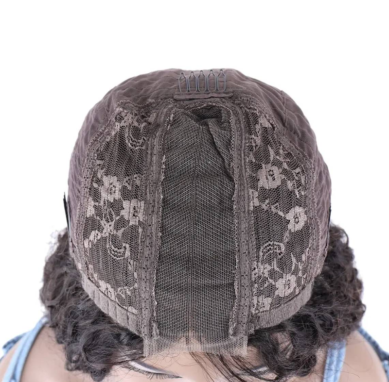 Spezielle Farbe 100 % Echthaar Kurzer Bob 2x6 Lace Closure Perücke Dichte 200 % für Frau_voghion.com