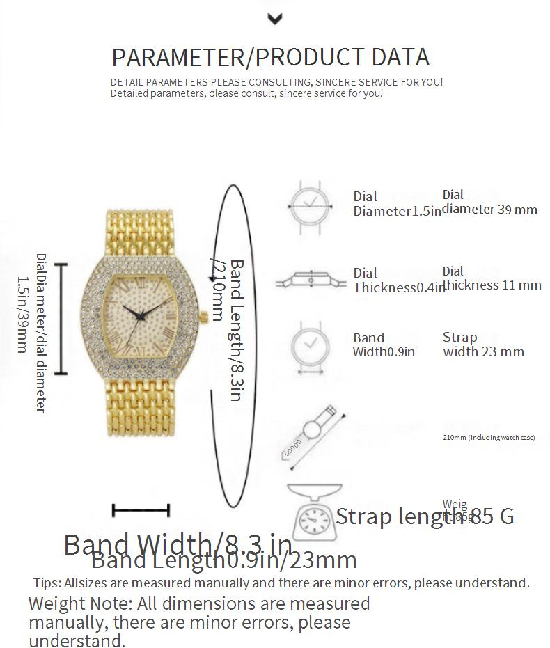 nuovo orologio da donna con diamanti pieni elegante cintura in acciaio secchiello per vino con diamanti orologio personalizzato retrò stellato_voghion.com