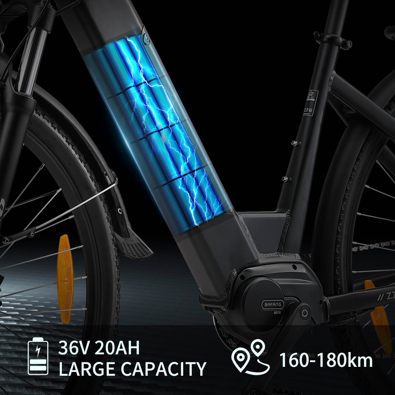 TTGOEBIKE Vélo électrique de montagne à gros pneus de 28 pouces, 36 V, 250 W, moteur central, vélo de trekking/vélo de ville à assistance électrique pour hommes et femmes_voghion.com