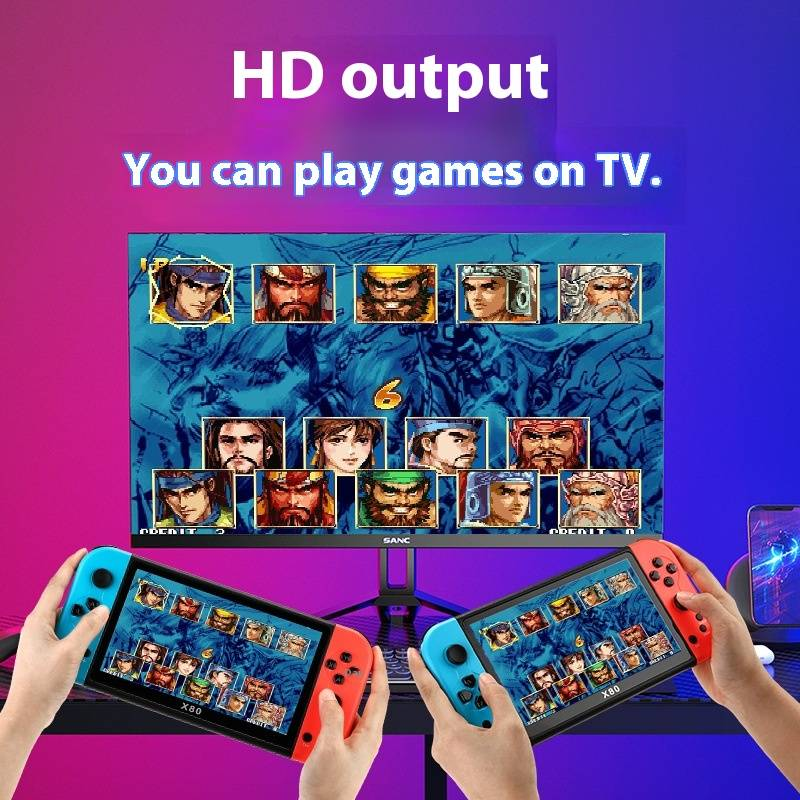 X80 Retro ručna igraća konzola - 7-inčni HD veliki zaslon, prijenosni uređaj za igranje, podržava PSP/arkadne klasike_voghion.com