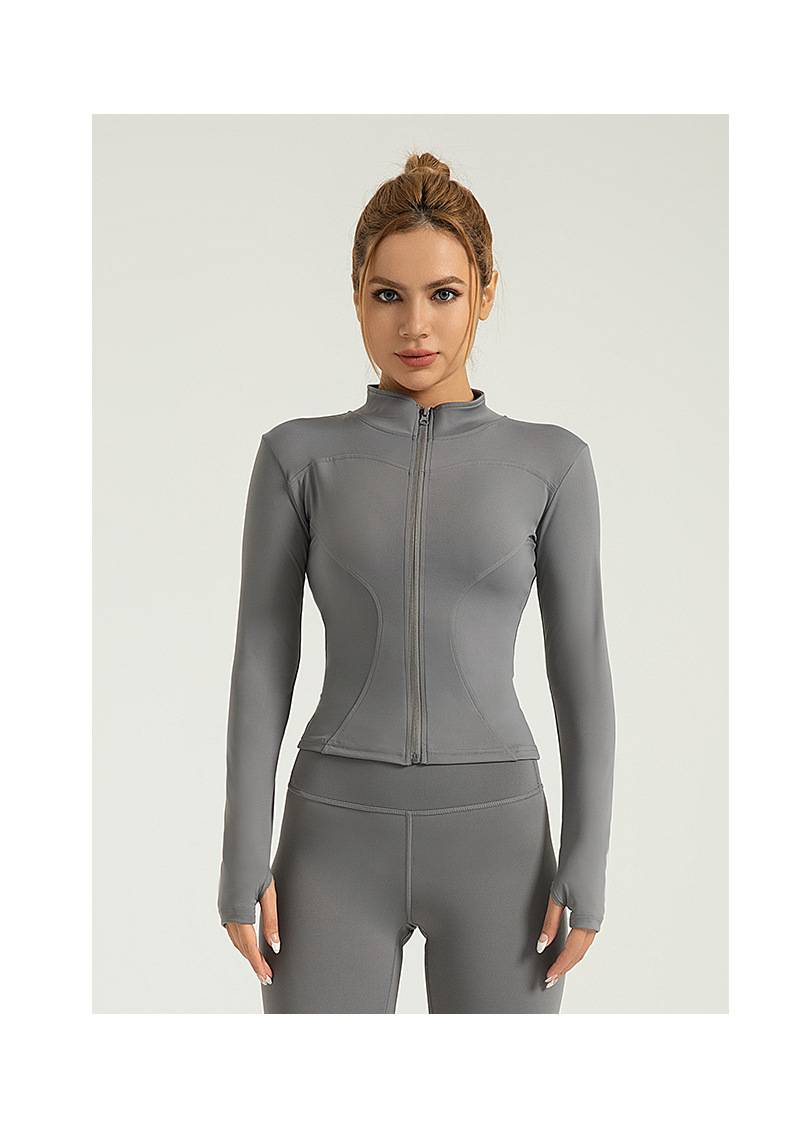 Chaqueta deportiva para mujer, transpirable, ajustada, sin costuras, para exteriores, yoga, entrenamiento y running._voghion.com