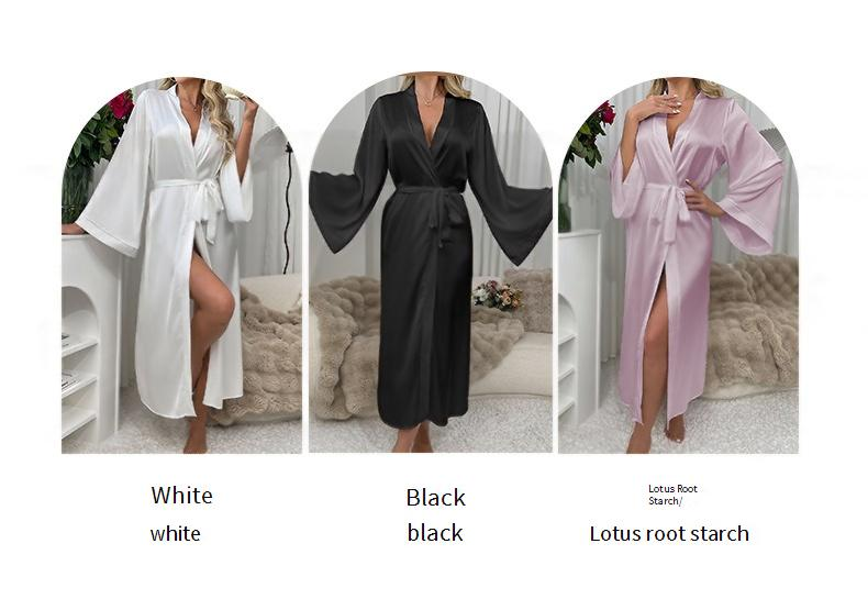 TieFront RYYD Satin Robe - Adjustable|Nightgown & Homewear_voghion.com