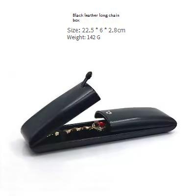 Portagioie in pelle nera con doppia apertura - Porta anelli, porta orecchini, porta collane e porta bracciali_voghion.com