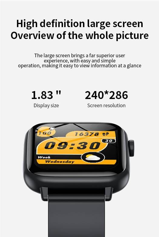 X12 Smart Watch 1.83 Large Screen Heart Rate Blood Pressure Monitoring Health Sports Bracelet_voghion.com
