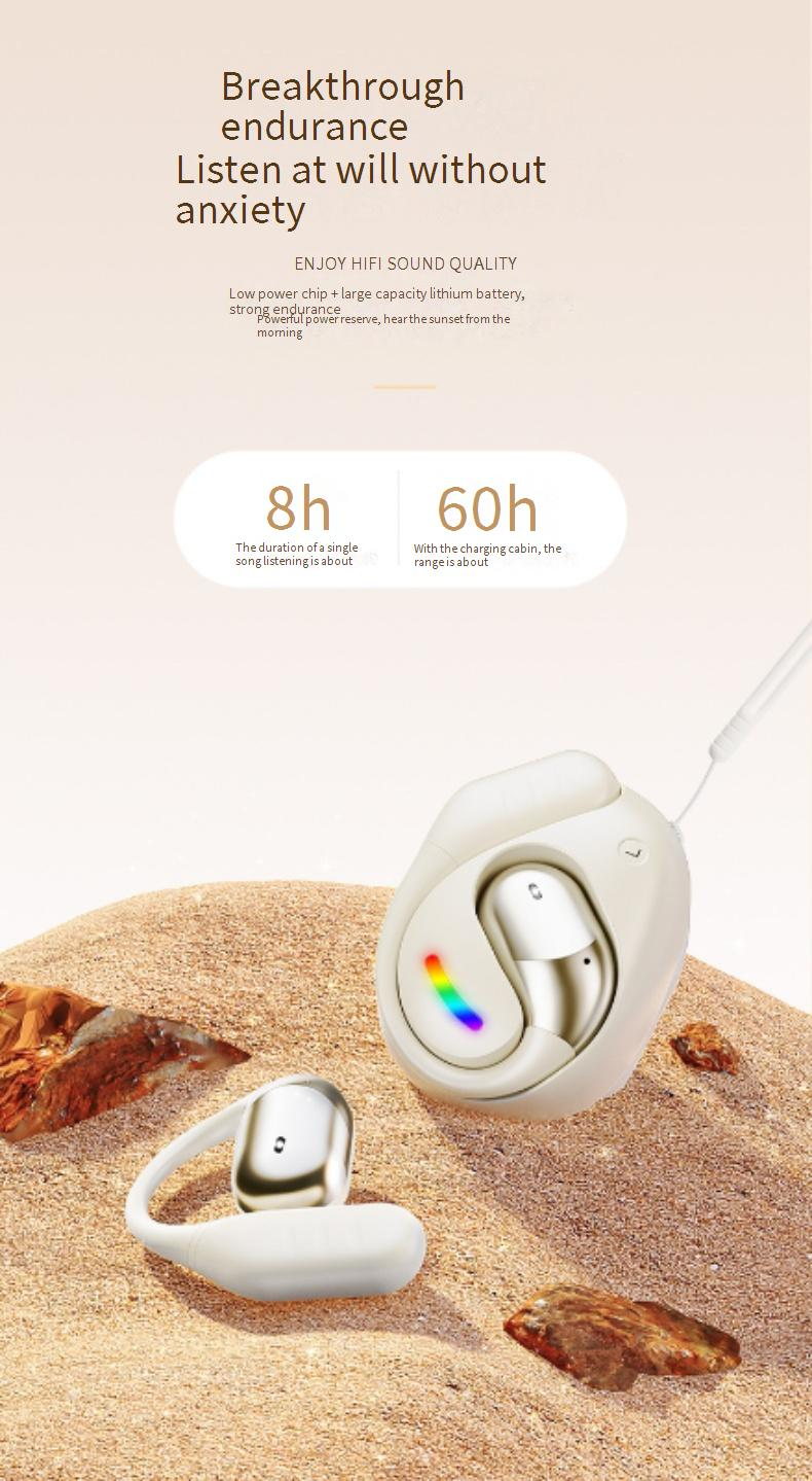 Bluetooth-oordopjes met AI-realtimevertaling - OWS Open Ear draadloze hoofdtelefoon met hifi-geluid, HD-oproepen en ondersteuning voor meerdere talen voor reizen en werk_voghion.com