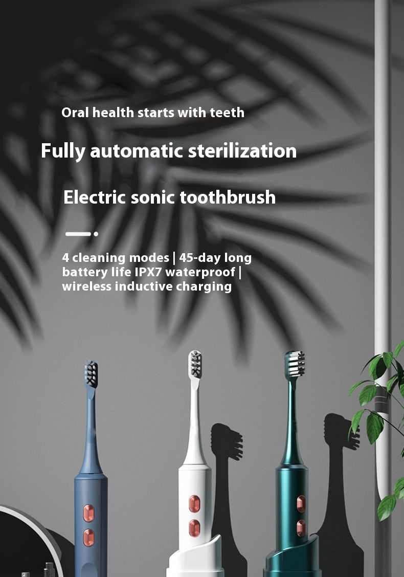 Cepillo de dientes eléctrico inteligente: 4 modos, suspensión magnética, esterilización UV y 40 000 RPM (set para parejas/regalo, batería con más de 30 días de duración)_voghion.com