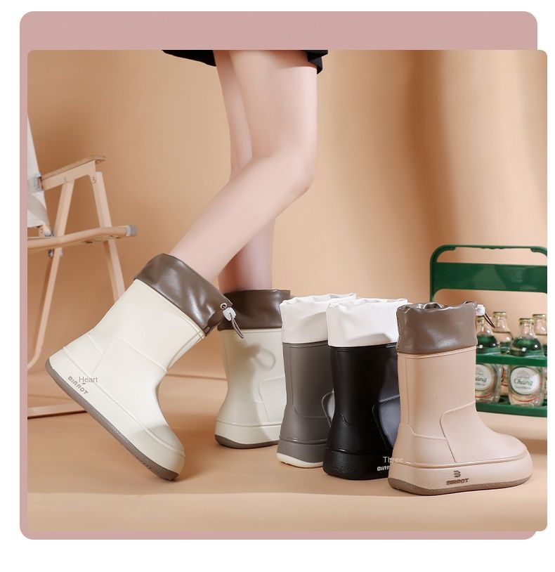Scarpe antipioggia con coulisse da donna, alla moda e casual, taglie 36-41_voghion.com