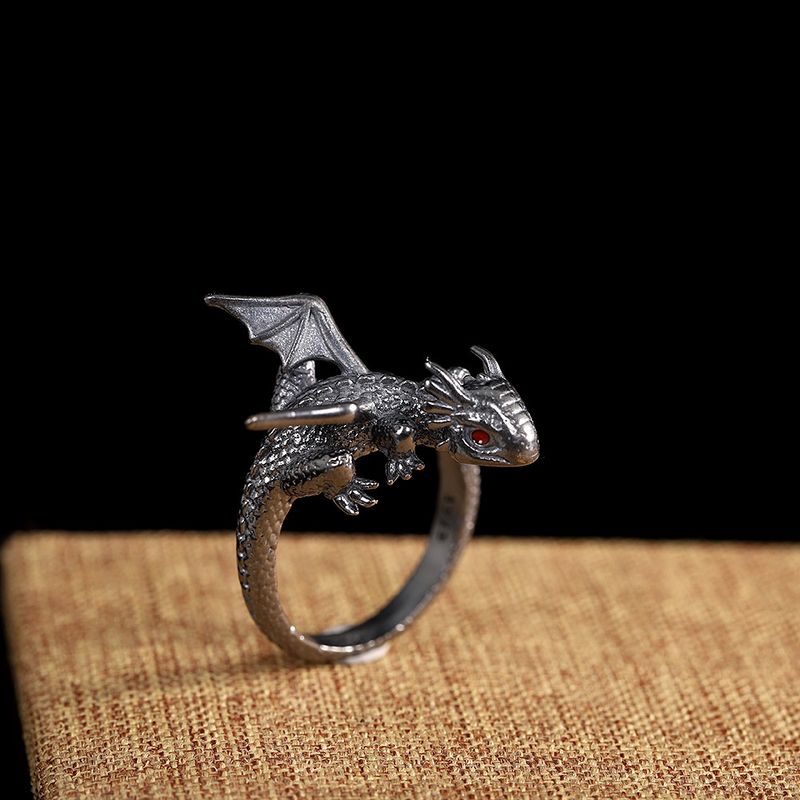 Flying Dragon Animal Shaped Cute Ring, Female Fashion Personality, High Sense, Small And Unique Design, Cold Wind Index_voghion.com