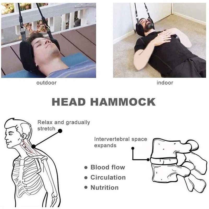 Hammock with Stand for Neck Traction Massager Cervicales To Reduce Neck Pain Relief Relaxation with Free Eye Mask Neck Hammock_voghion.com