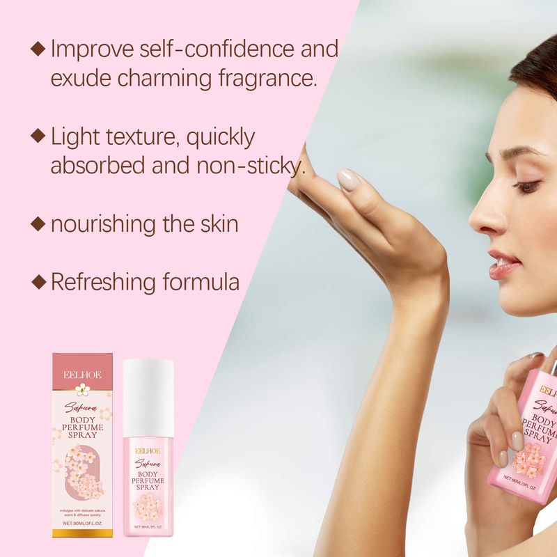 Cherry Blossom Body Perfume Spray Keep Fragrance With You Fresh Elegant Soft And Moisturizing Spray_voghion.com